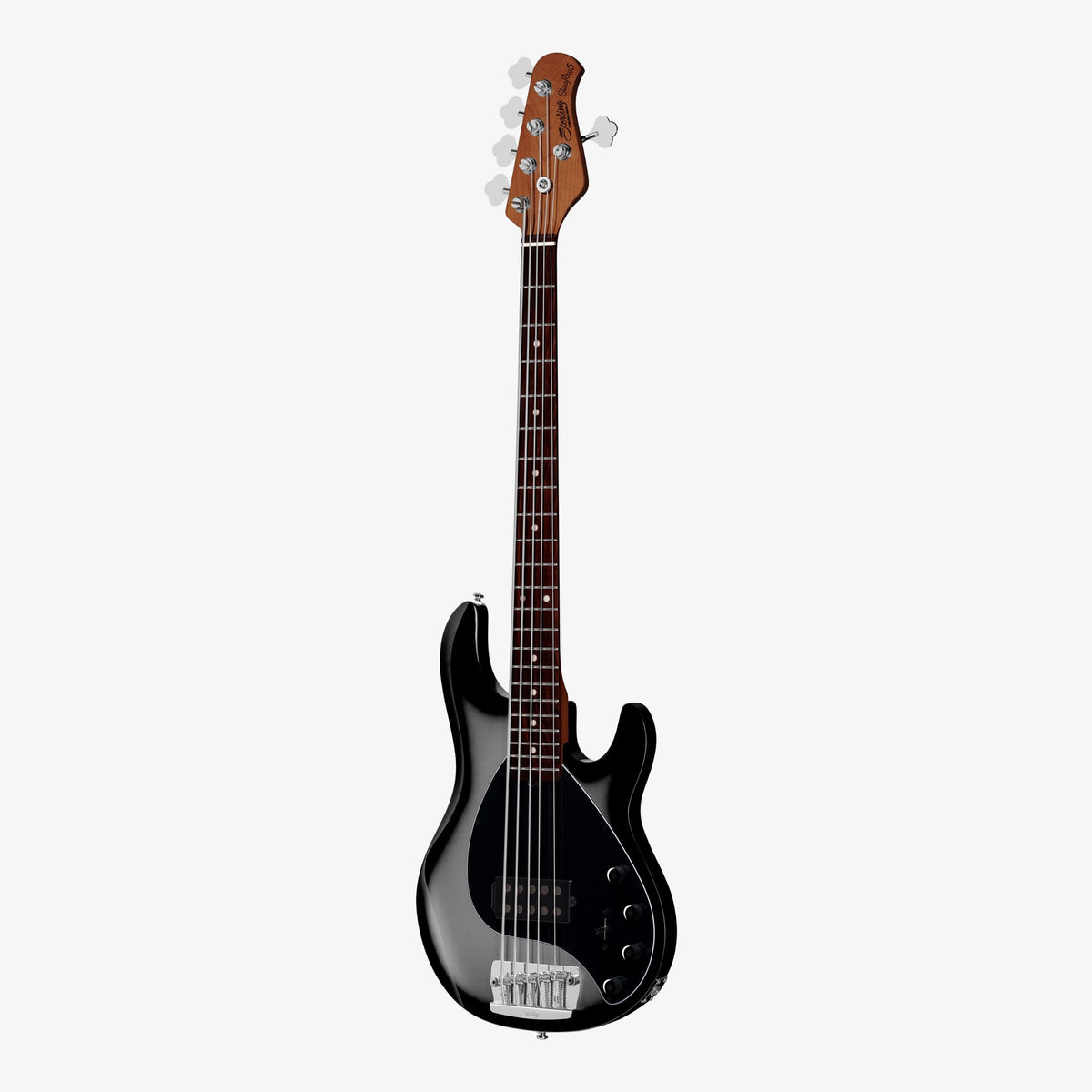 Silver Burst Stingray 5 bass, angled view