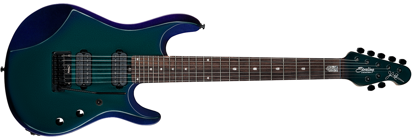 The JP70 guitar in Mystic Dream front details.