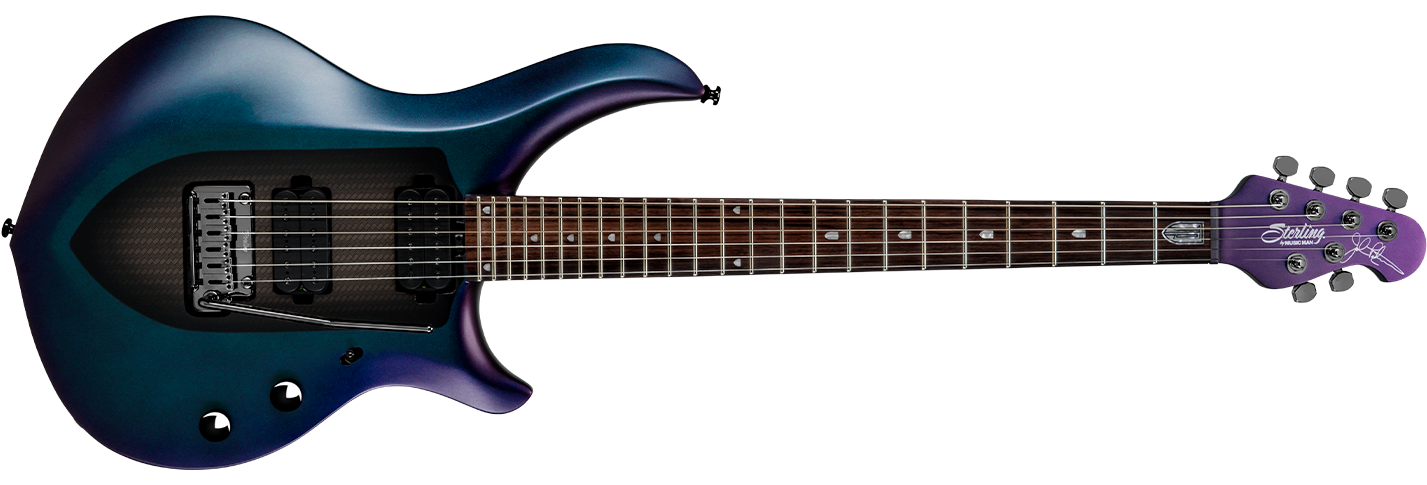 The 2018 Majesty guitar in Arctic Dream front details.