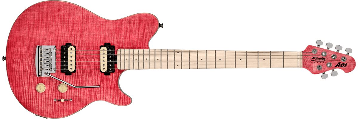 The Axis Flame Maple Guitar in Stain Pink